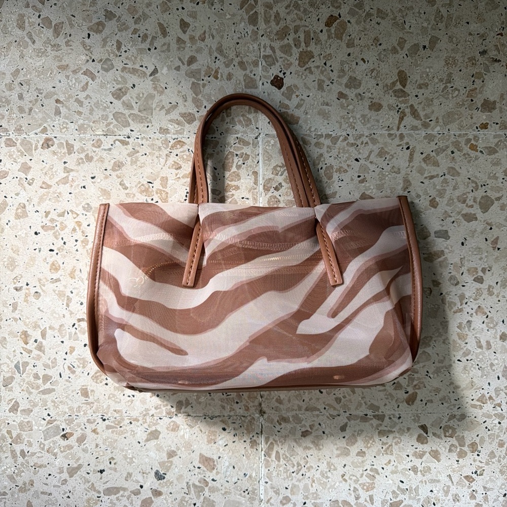 Dolce Vita Pink and Brown Zebra Print Tote
